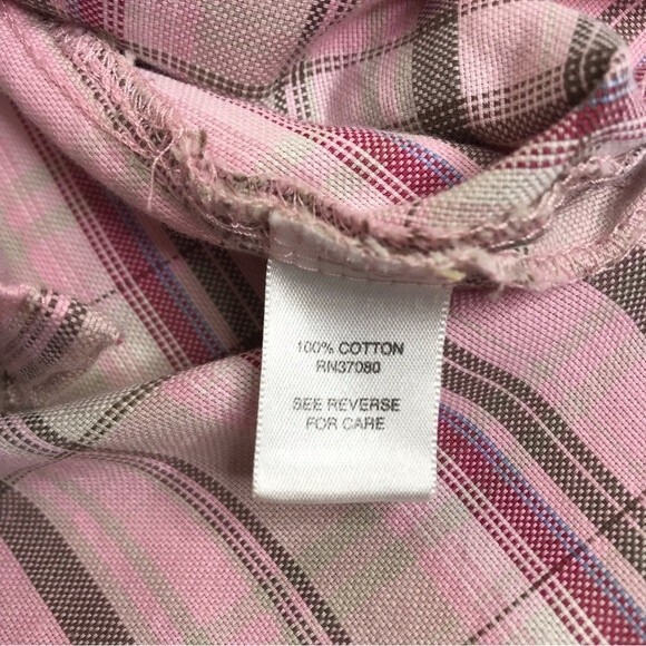 Cato Pink Plaid Full Zip Long Sleeve Collared Women Shirt Jacket Size Large - Picture 8 of 12